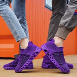 Summer Fashion Purple Running Shoes for Men Socks Sports Shoes Plus Size 48 Breathable Women Slip-on Sneakers Sock Trainers Men