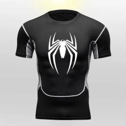 Spider Men Sports Rashgard Short Sleeves T Shirt Print Compression Running Workout Bodybuilding Quick-Dry T-Shirts