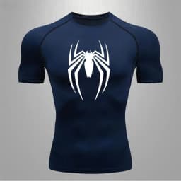 Spider Men Sports Rashgard Short Sleeves T Shirt Print Compression Running Workout Bodybuilding Quick-Dry T-Shirts
