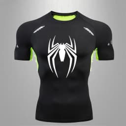 Spider Men Sports Rashgard Short Sleeves T Shirt Print Compression Running Workout Bodybuilding Quick-Dry T-Shirts