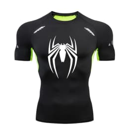Spider Men Sports Rashgard Short Sleeves T Shirt Print Compression Running Workout Bodybuilding Quick-Dry T-Shirts