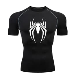 Spider Men Sports Rashgard Short Sleeves T Shirt Print Compression Running Workout Bodybuilding Quick-Dry T-Shirts