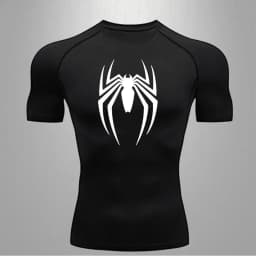 Spider Men Sports Rashgard Short Sleeves T Shirt Print Compression Running Workout Bodybuilding Quick-Dry T-Shirts