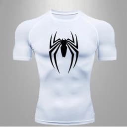 Spider Men Sports Rashgard Short Sleeves T Shirt Print Compression Running Workout Bodybuilding Quick-Dry T-Shirts
