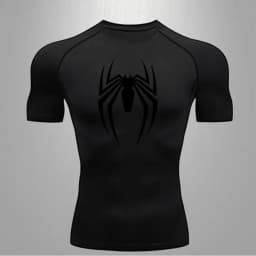 Spider Men Sports Rashgard Short Sleeves T Shirt Print Compression Running Workout Bodybuilding Quick-Dry T-Shirts