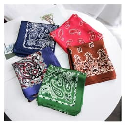 70cm Fashion Bandana Hair Scarf For Women Paisley Print Kerchief Silk Satin Head Scarfs Square Shawl Wraps Neck Scarves For Lady