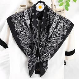 70cm Fashion Bandana Hair Scarf For Women Paisley Print Kerchief Silk Satin Head Scarfs Square Shawl Wraps Neck Scarves For Lady