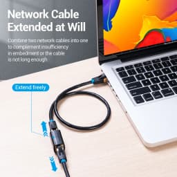 Vention RJ45 Connector Cat7/6/5e Ethernet Adapter Female to Female 8P8C Patch Network Extender Extension Wire for Ethernet Cable