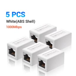 Vention RJ45 Connector Cat7/6/5e Ethernet Adapter Female to Female 8P8C Patch Network Extender Extension Wire for Ethernet Cable