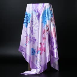Fashion Hijab Scarf For Women Square Shawls Satin Silk Hair Scarfs Female 90*90cm Kerchief Bandana Head Neck Scarves For Ladies