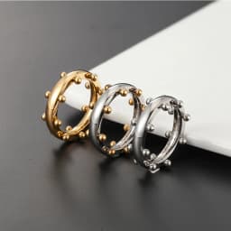 Simple Stainless Steel PVD Plated Gold Non Fading Ring Low Allergy Waterproof Jewelry Suitable for Women's Gifts