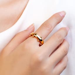 Simple Stainless Steel PVD Plated Gold Non Fading Ring Low Allergy Waterproof Jewelry Suitable for Women's Gifts