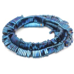 Natural Hematite Stone Blue,Purple,Gold Color Two hole rectangle Spacer Loose Beads For trendy Jewelry bracelet Making Diy 5x1mm