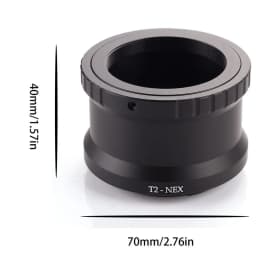 T2-NEX Telephoto Mirror Lens Adapter Ring for Sony NEX E-Mount Cameras to Attach T2/T Mount Lens