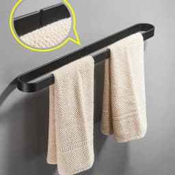 Black Aluminum Towel Racks Simple Style Nail-free U Pattern Towel Rod Kitchen Bathroom Slipper Rack Holder Accessory