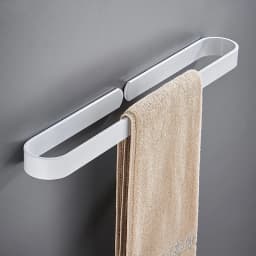Black Aluminum Towel Racks Simple Style Nail-free U Pattern Towel Rod Kitchen Bathroom Slipper Rack Holder Accessory