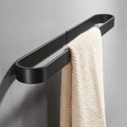 Black Aluminum Towel Racks Simple Style Nail-free U Pattern Towel Rod Kitchen Bathroom Slipper Rack Holder Accessory