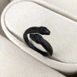 9styles European Retro Punk Exaggerated Spirit Black Snake Ring Fashion Personality Stereoscopic Opening Adjustable Ring Jewelry