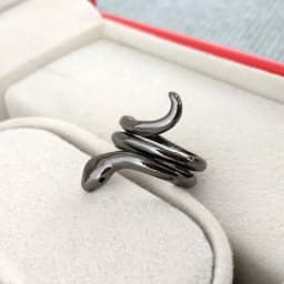 9styles European Retro Punk Exaggerated Spirit Black Snake Ring Fashion Personality Stereoscopic Opening Adjustable Ring Jewelry