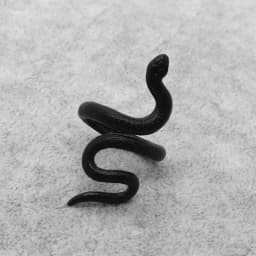 9styles European Retro Punk Exaggerated Spirit Black Snake Ring Fashion Personality Stereoscopic Opening Adjustable Ring Jewelry