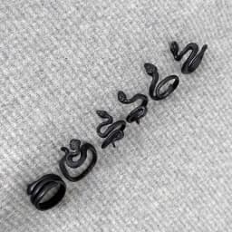 9styles European Retro Punk Exaggerated Spirit Black Snake Ring Fashion Personality Stereoscopic Opening Adjustable Ring Jewelry