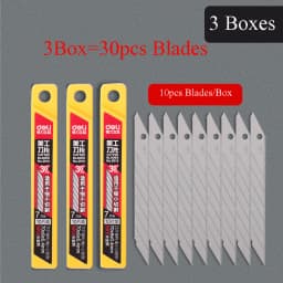 Deli Retractable Box Cutter Utility Knife Carbon Steel Self-Locking Design Cutting Tools Wallpaper Carton нож Stationery Supplie