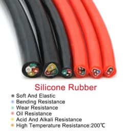 1/5/10M Sq 0.3 0.5 0.75 1 1.5 2 2.5 4 6mm Ultra Silicone Rubber Cable 2 3 4Cores Insulated Flexible Copper High Temperature Wire