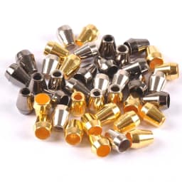50pcs Silver/Golden Plastic Bell Stopper Without Lid Cord Lock Ends Toggle Clip Rope for Sportswear Backpack Bags DIY Kits