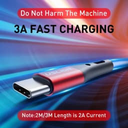 USLION 3A USB Type C Cable Fast Charging Wire for Samsung S23 S22 Xiaomi mi 12 mi9 Huawei Mobile Phone USB C Charger Cable 2m 3m