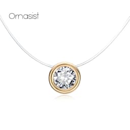 Luxury AAA Zircon Necklace For Women Invisible Chain Clavicle Transparent Fishline Choker Pendant On Line Neck High Quality