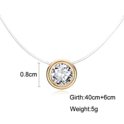 Luxury AAA Zircon Necklace For Women Invisible Chain Clavicle Transparent Fishline Choker Pendant On Line Neck High Quality