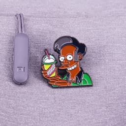 Apu squishee Lapel Pin unhealthy drinks with promotions Brooch funny cartoon TV figure inspired accessory