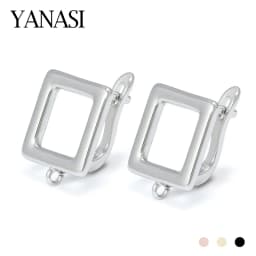 Trendy Big Square Brass Earring Hooks Clasp Jewelry Supplies Findings Accessories for DIY Woman Jewellery Making