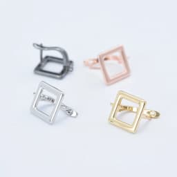 Trendy Big Square Brass Earring Hooks Clasp Jewelry Supplies Findings Accessories for DIY Woman Jewellery Making