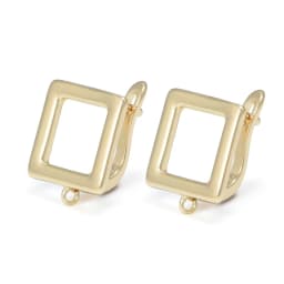 Trendy Big Square Brass Earring Hooks Clasp Jewelry Supplies Findings Accessories for DIY Woman Jewellery Making