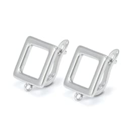 Trendy Big Square Brass Earring Hooks Clasp Jewelry Supplies Findings Accessories for DIY Woman Jewellery Making