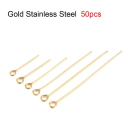 50-100pcs/Lot 15-70MM Stainless Steel Flat Ball Eye Head Pins Gold Silver Plated For DIY Jewelry Findings Making Accessories