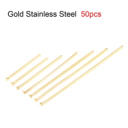 50-100pcs/Lot 15-70MM Stainless Steel Flat Ball Eye Head Pins Gold Silver Plated For DIY Jewelry Findings Making Accessories