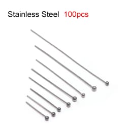 50-100pcs/Lot 15-70MM Stainless Steel Flat Ball Eye Head Pins Gold Silver Plated For DIY Jewelry Findings Making Accessories