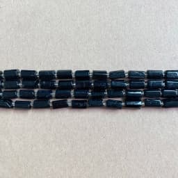 7'' Natural Faceted Black Tourmaline Cylinder Spacer Stone Beads 6.5X10mm For Jewelry Making DIY