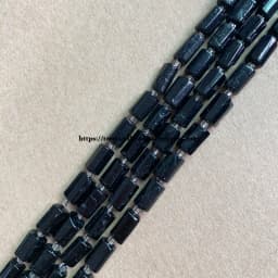 7'' Natural Faceted Black Tourmaline Cylinder Spacer Stone Beads 6.5X10mm For Jewelry Making DIY