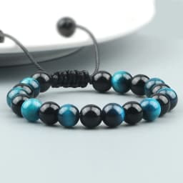 High Quality Blue Tiger Eye Stone Bracelet Adjustable Size Braided Onyx Beads Bracelets&Bangles Men Minimalist Jewelry Pulseras