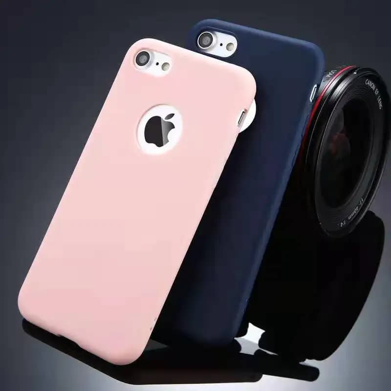 Silicon Case For iPhone 6S 6 7 8 Plus SE 2020 11 12 Pro Max 12 Mini X XS MAX XR Gel Cell Phone Cover Casing Coque With Logo Hole