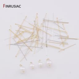 Supplies For Jewelry 14K Real Gold Plated Flat Head Pins DIY Jewellery Making Components 50pcs/lot Promotion