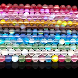 Matte AB Austrian Crystal Round Loose Beads For Jewelry Making Glitter MoonStone Beads Diy Bracelet 15'' Strands 6 8 10 12mm