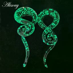Alisouy 1 pair Glass Ear Spiral Taper Gauge Ear Plug Stretching Expander Piercing Glass Gauge 5-14mm Body Jewelry Piercing