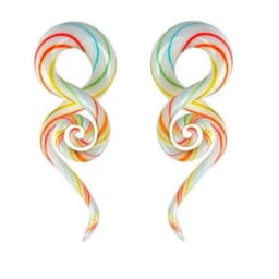 Alisouy 1 pair Glass Ear Spiral Taper Gauge Ear Plug Stretching Expander Piercing Glass Gauge 5-14mm Body Jewelry Piercing