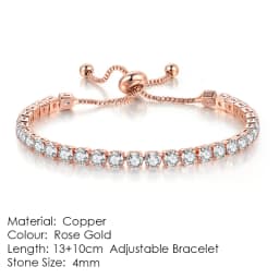 ZHOUYANG Tennis Bracelets For Women Sparking Zircon Jewerlly Rose Gold Color Handmade Friends Gift Cute Jewelry Wholesale H017