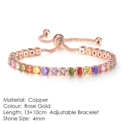 ZHOUYANG Tennis Bracelets For Women Sparking Zircon Jewerlly Rose Gold Color Handmade Friends Gift Cute Jewelry Wholesale H017