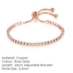 ZHOUYANG Tennis Bracelets For Women Sparking Zircon Jewerlly Rose Gold Color Handmade Friends Gift Cute Jewelry Wholesale H017